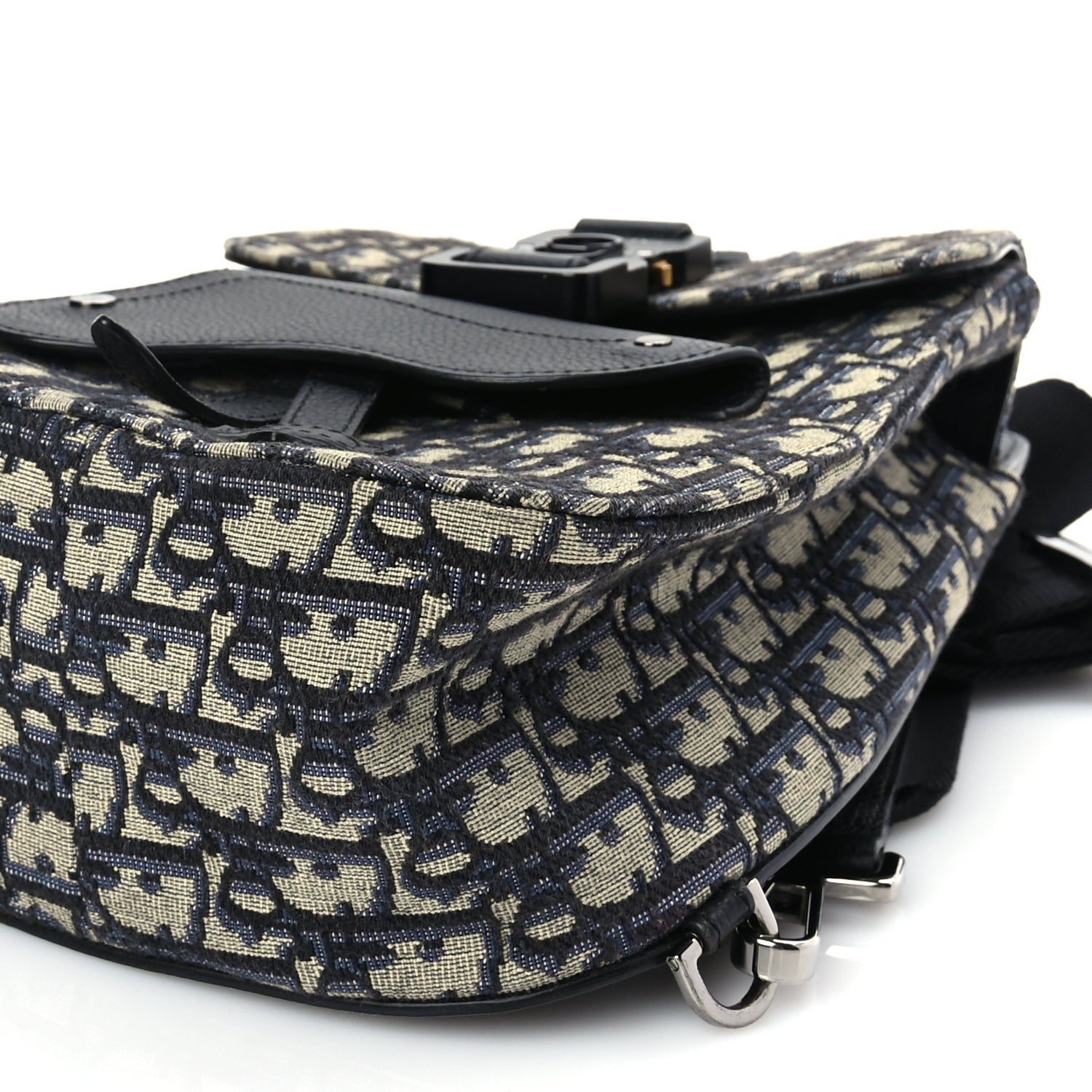 Christian Dior Grained Calfskin Oblique Mini Gallop Sling Bag Blue Black 8 of 8