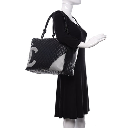 Chanel Calfskin Quilted Large Cambon Bag Black 2 of 12