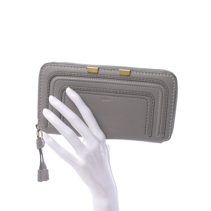 Chloe Calfskin Marcie Long Zip Around Wallet Cashmere Grey 2 of 12