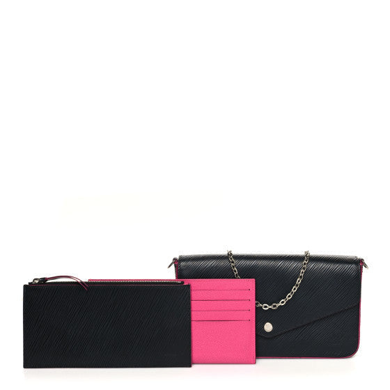 Epi Pochette Felicie Black Hot Pink