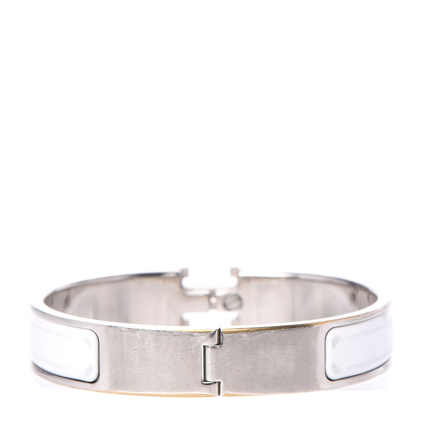 Enamel Narrow Clic Clac H Bracelet PM White