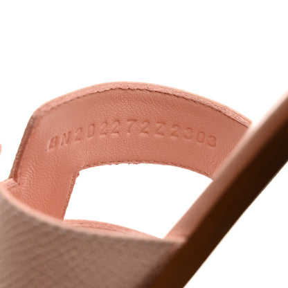 Hermes Epsom Oran Sandals 37 Rose Pale 6 of 9