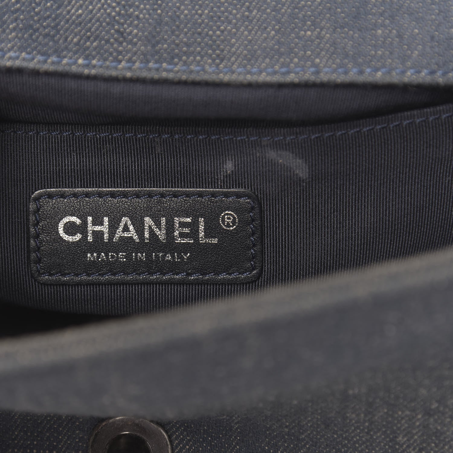 Chanel Denim Chevron Small Boy Flap Blue 6 of 16