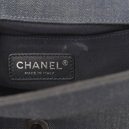Chanel Denim Chevron Small Boy Flap Blue 6 of 16