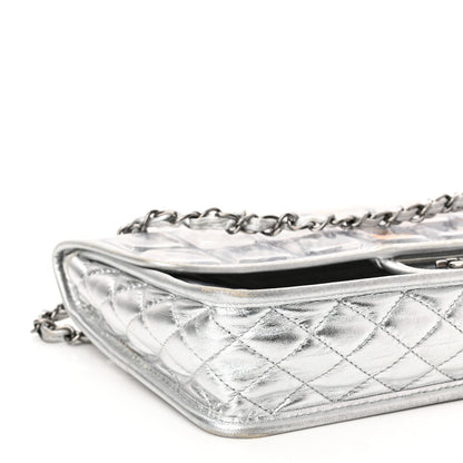 Chanel Vinyl Large Ice Cube Flap Silver 9 of 12