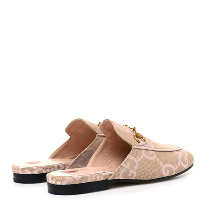 Gucci Monogram Macro GG Nappa Charlotte Womens Princetown Slippers 36 Beige Perfect Pink 4 of 11
