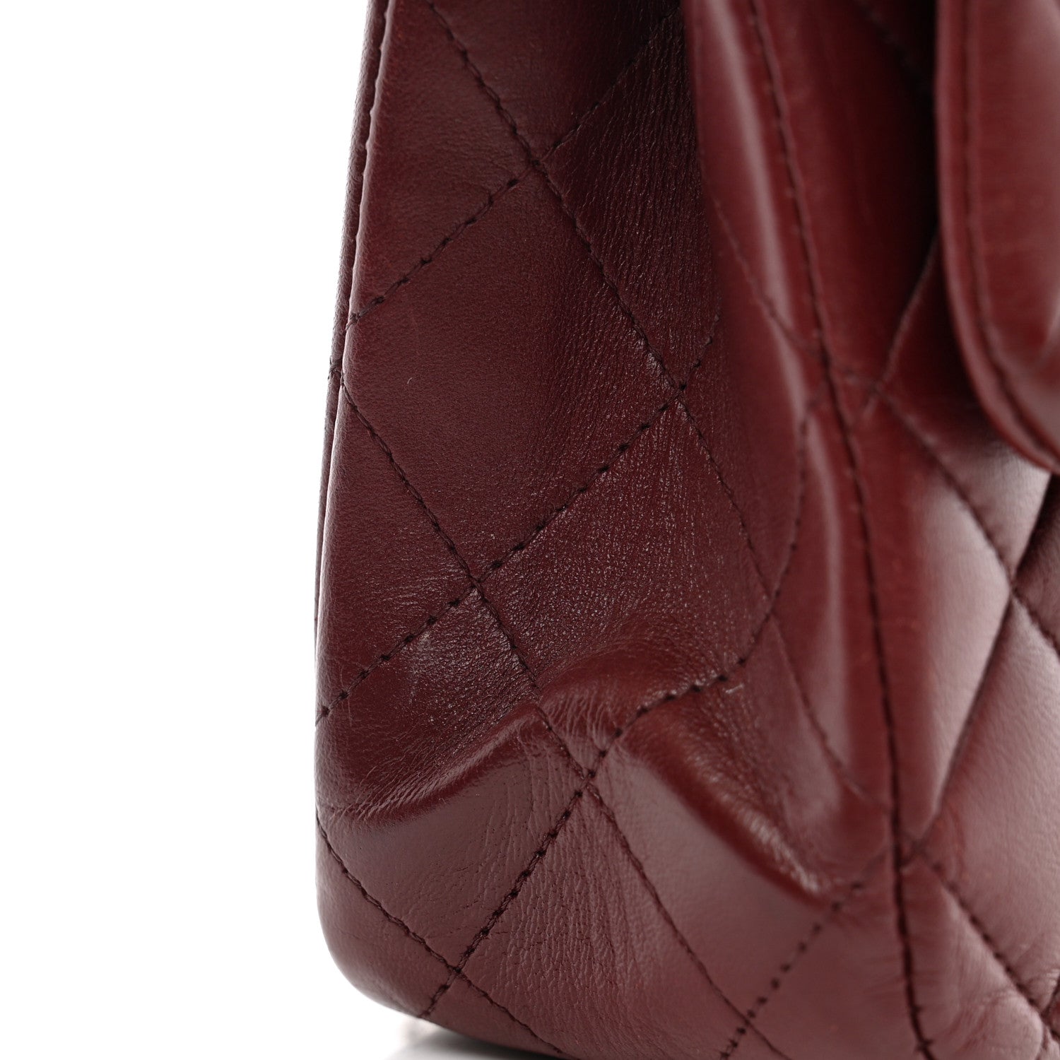 Chanel Lambskin Quilted Medium Double Flap Burgundy 11 of 13