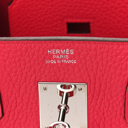Hermes Taurillon Clemence Birkin 30 Rose Extreme 6 of 13
