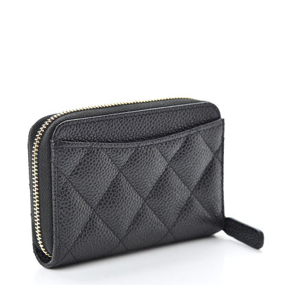 Chanel Caviar Quilted Zip Coin Purse Black 3 of 8