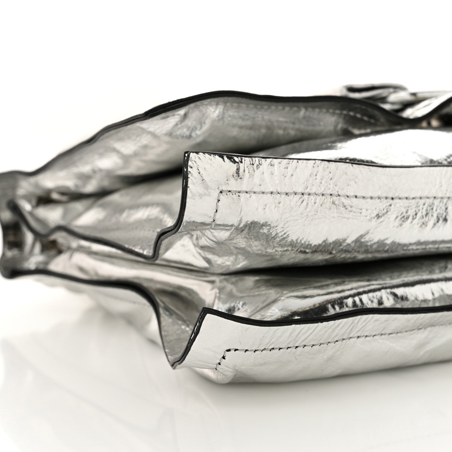 Salvatore Ferragamo Metallic Calfskin Small Viva Bow Shoulder Bag Silver 9 of 11