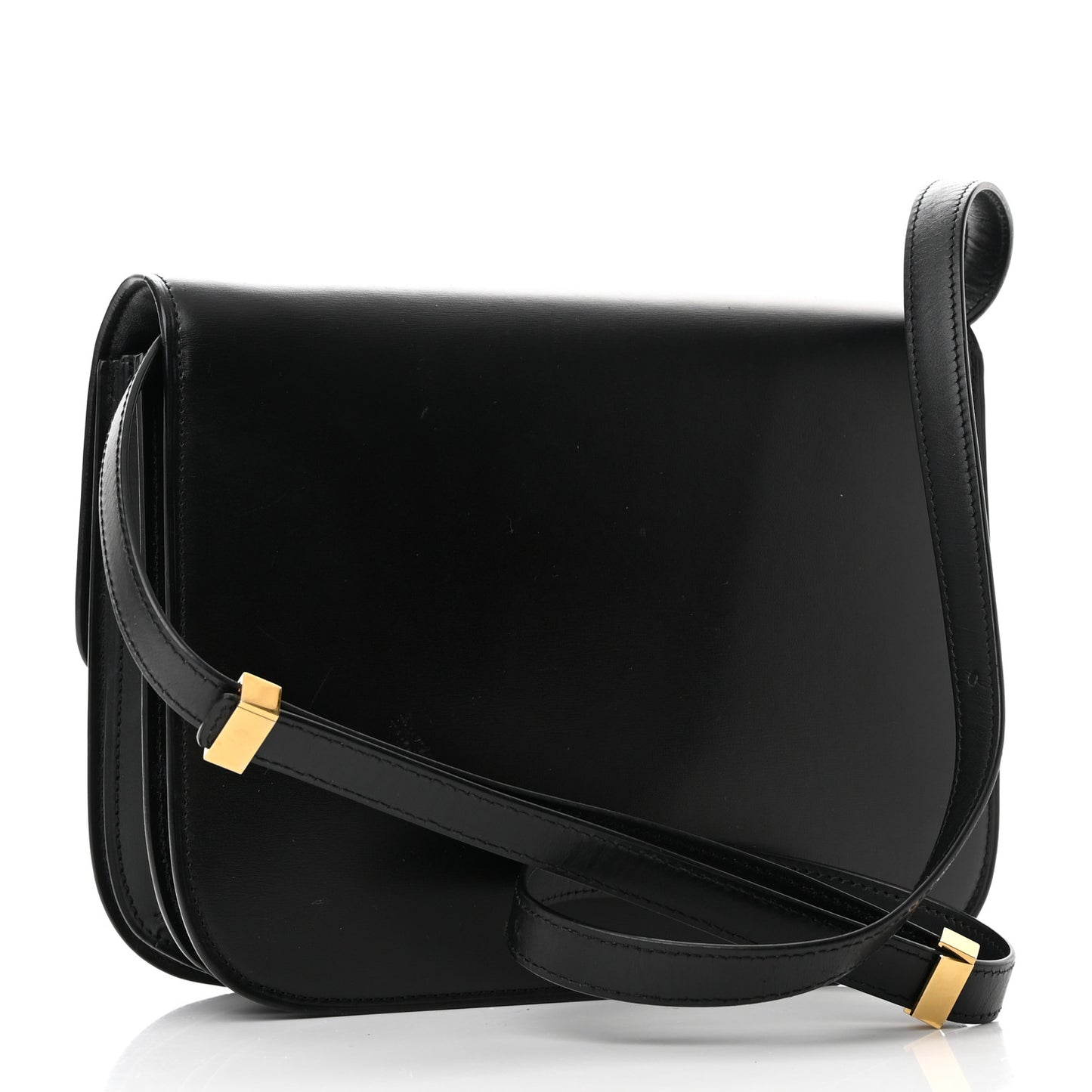 Box Calfskin Medium Classic Box Flap Bag Black