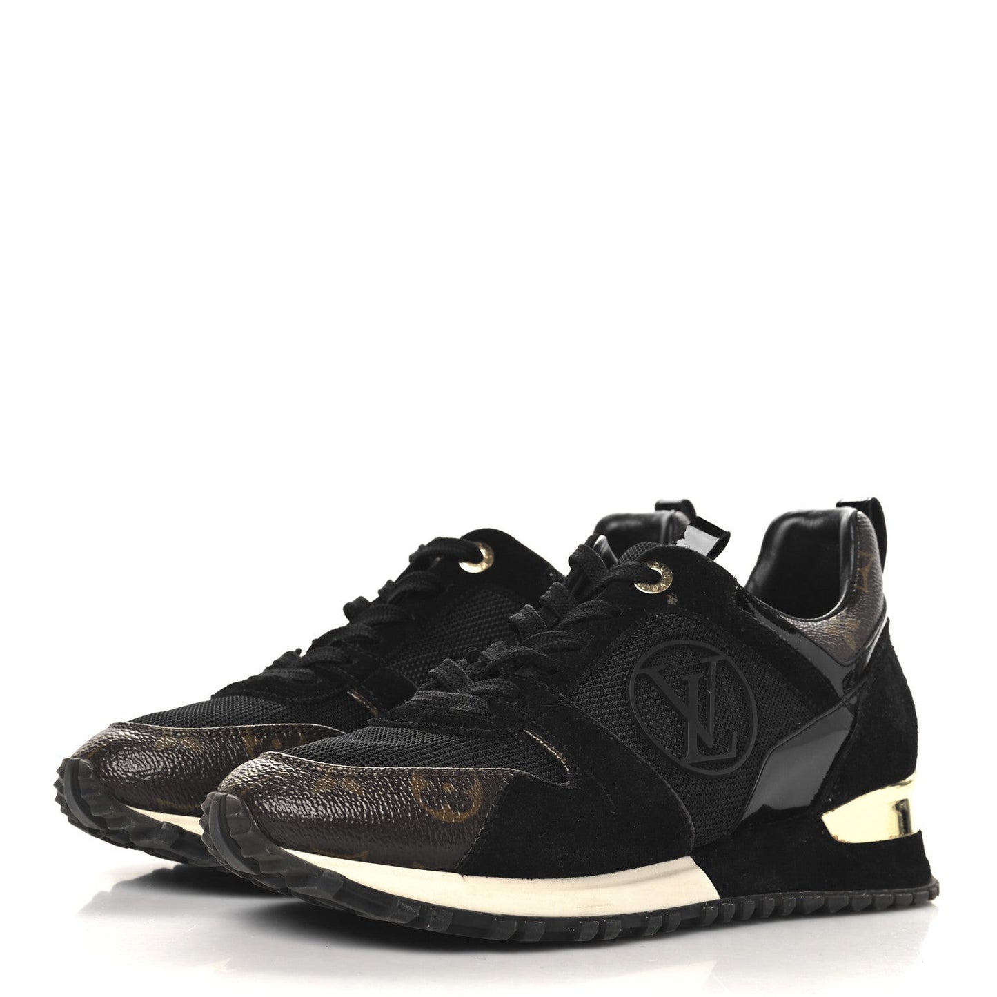 Suede Monogram Run Away Sneakers Black