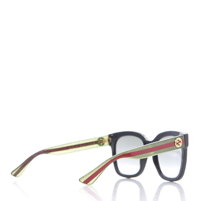 Gucci Square Frame Glitter Sunglasses GG0034S Black Green 4 of 8