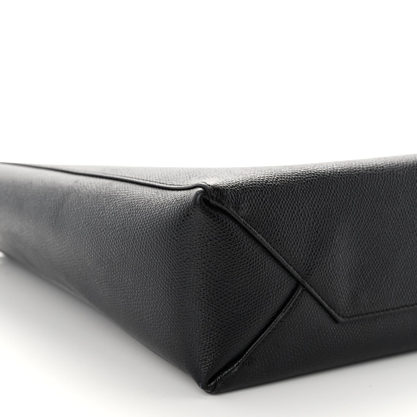 Grained Calfskin Small Vertical Cabas Black