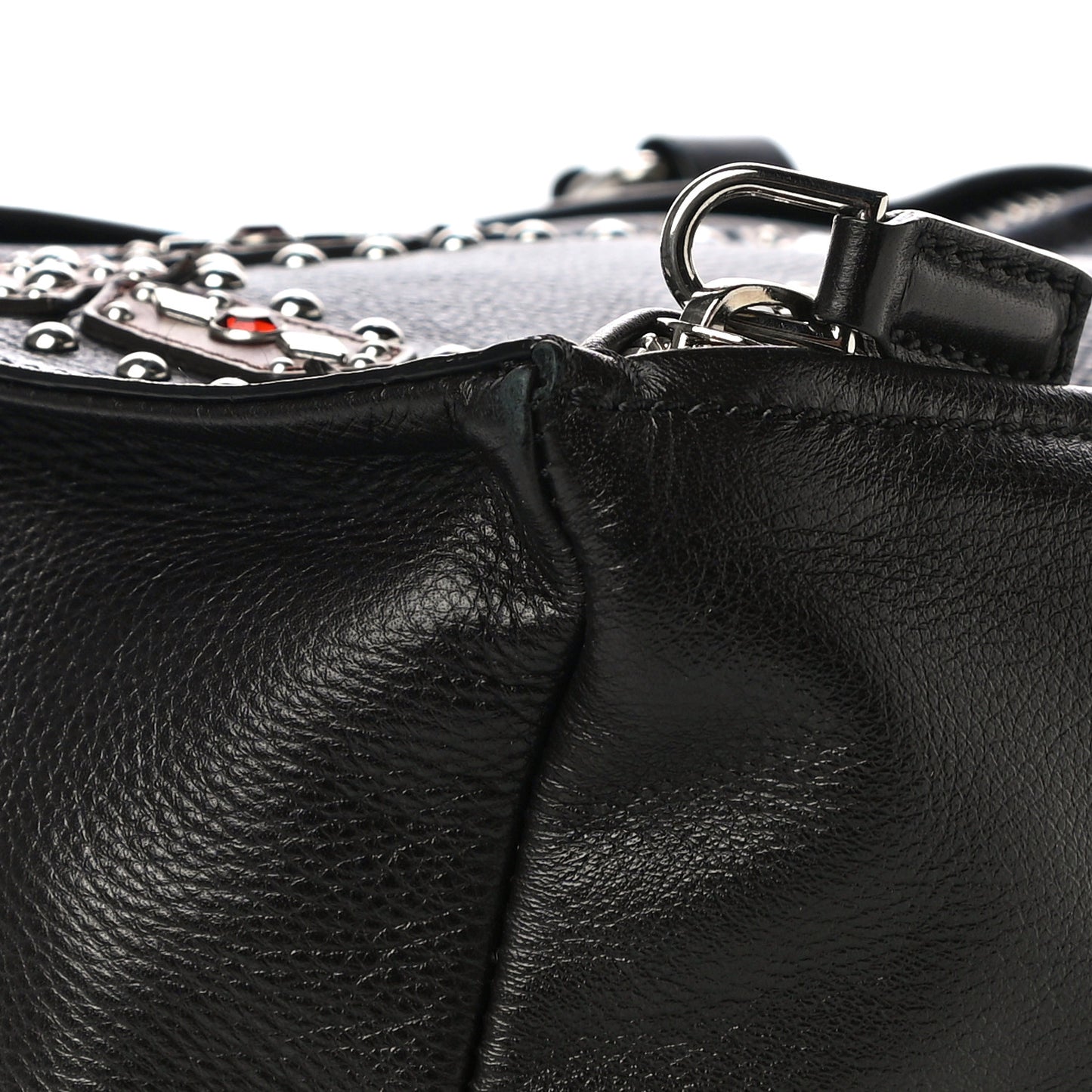 Calfskin Small Studded Pandora Black Brown