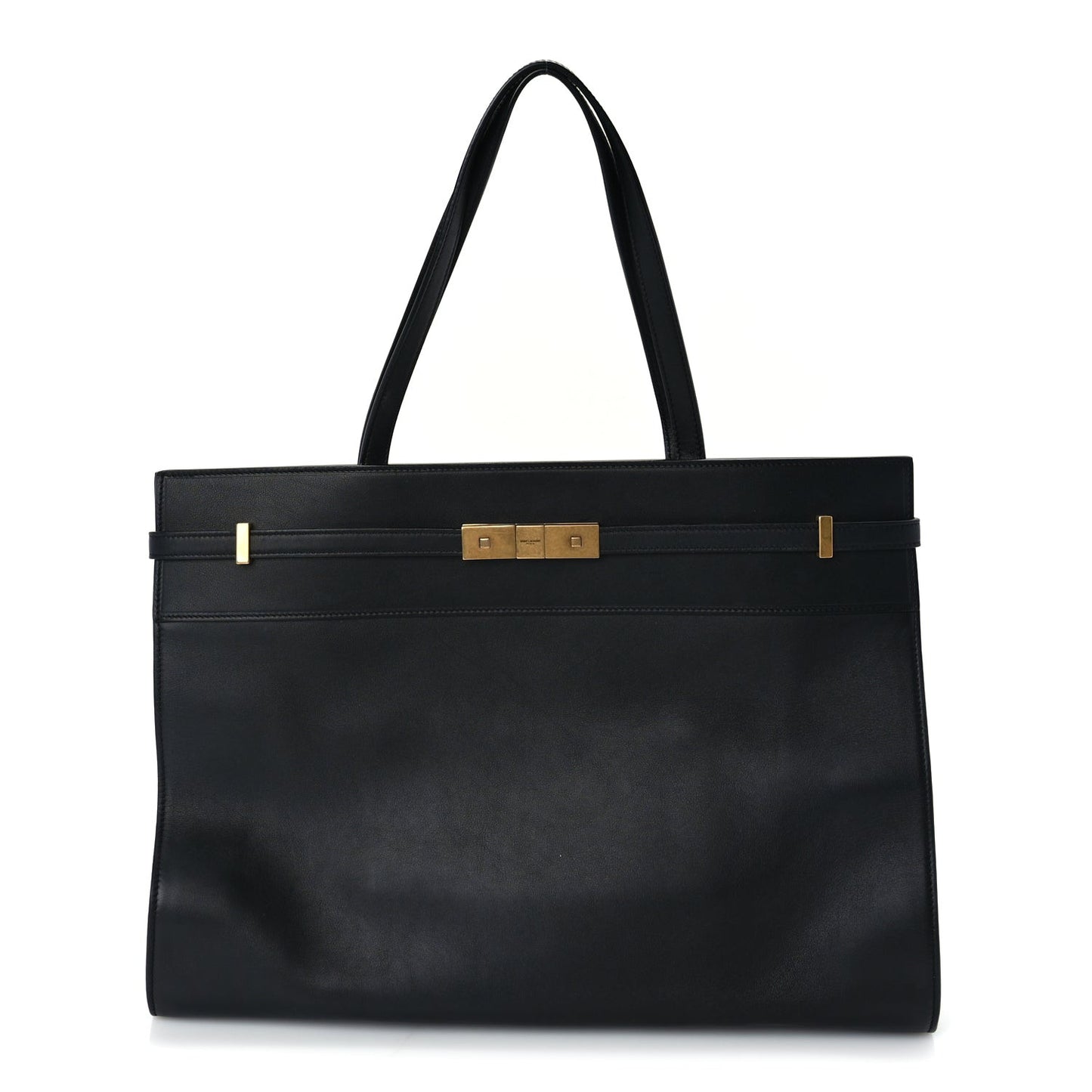 Calfskin Medium Manhattan Shopper Tote  Black