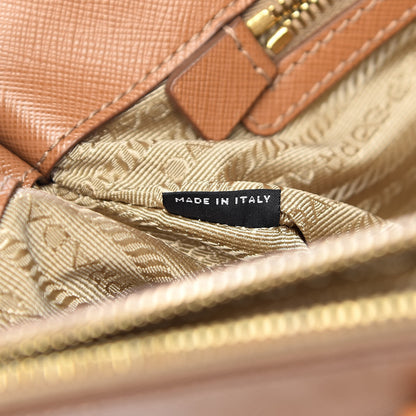 Prada Saffiano Lux Large Galleria Double Zip Tote Caramel 7 of 20