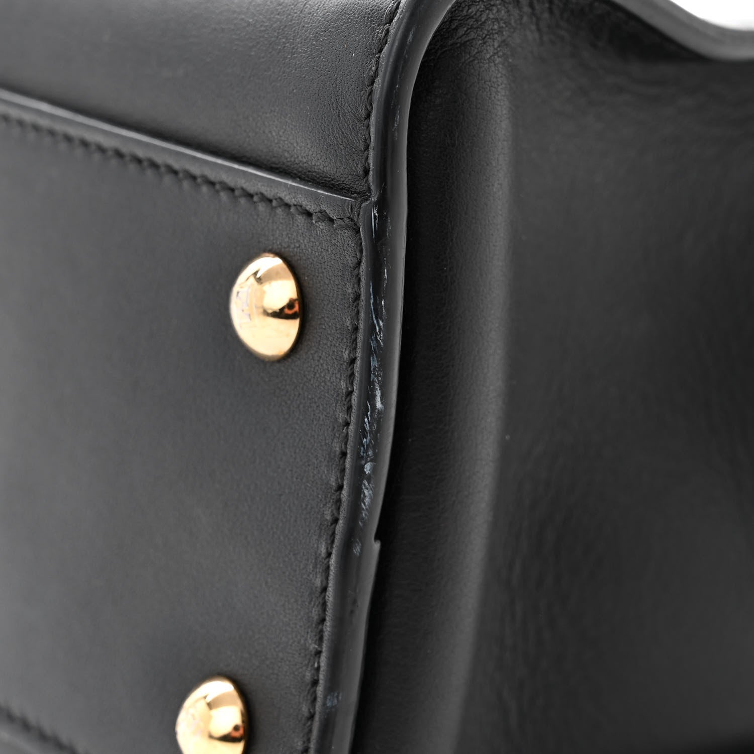 Fendi Vitello Seta Shiny Nappa Medium Peekaboo Iconic Satchel Black 11 of 11