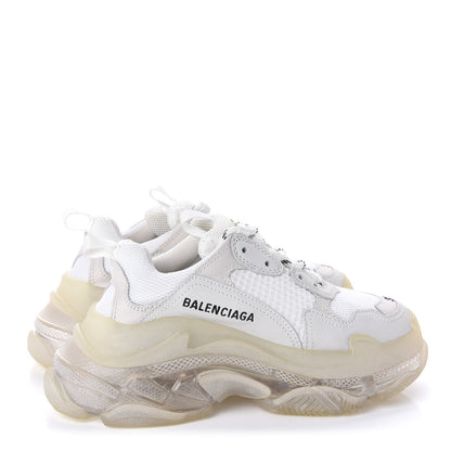 Balenciaga Fabric Mesh Clear Sole Womens Triple S Sneakers 35 White 4 of 8