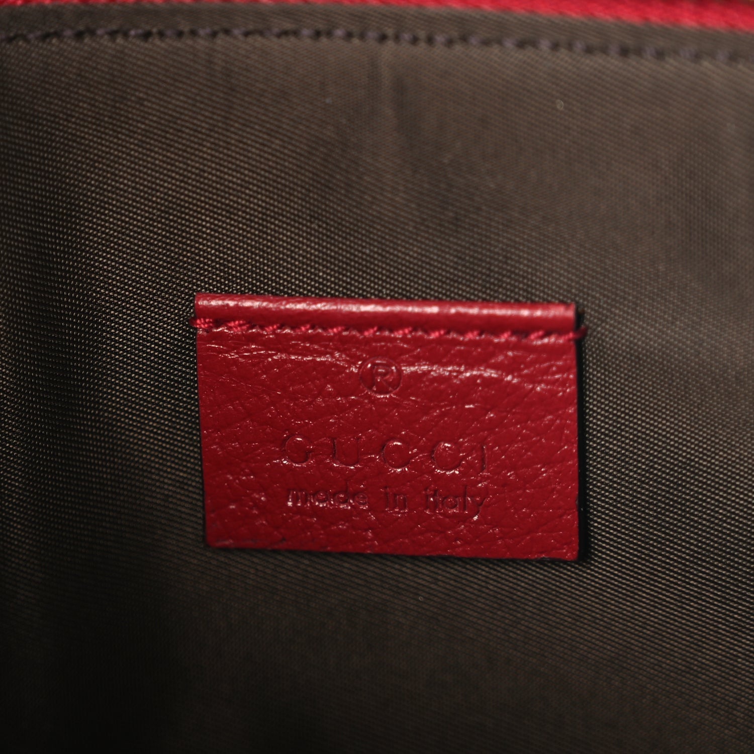 Gucci GG Supreme Monogram Tian Large Zip Pouch Beige Multicolor Red 6 of 7