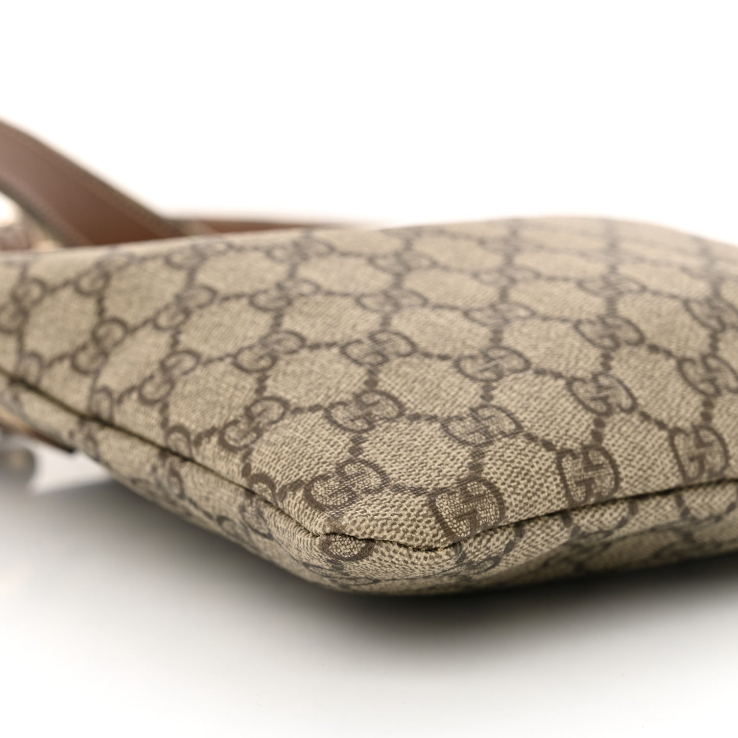 GG Plus Monogram Signature Web Loop Messenger Brown