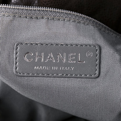 Chanel Distressed Glazed Caviar Quilted Large Elastic Tote Brown 5 of 8