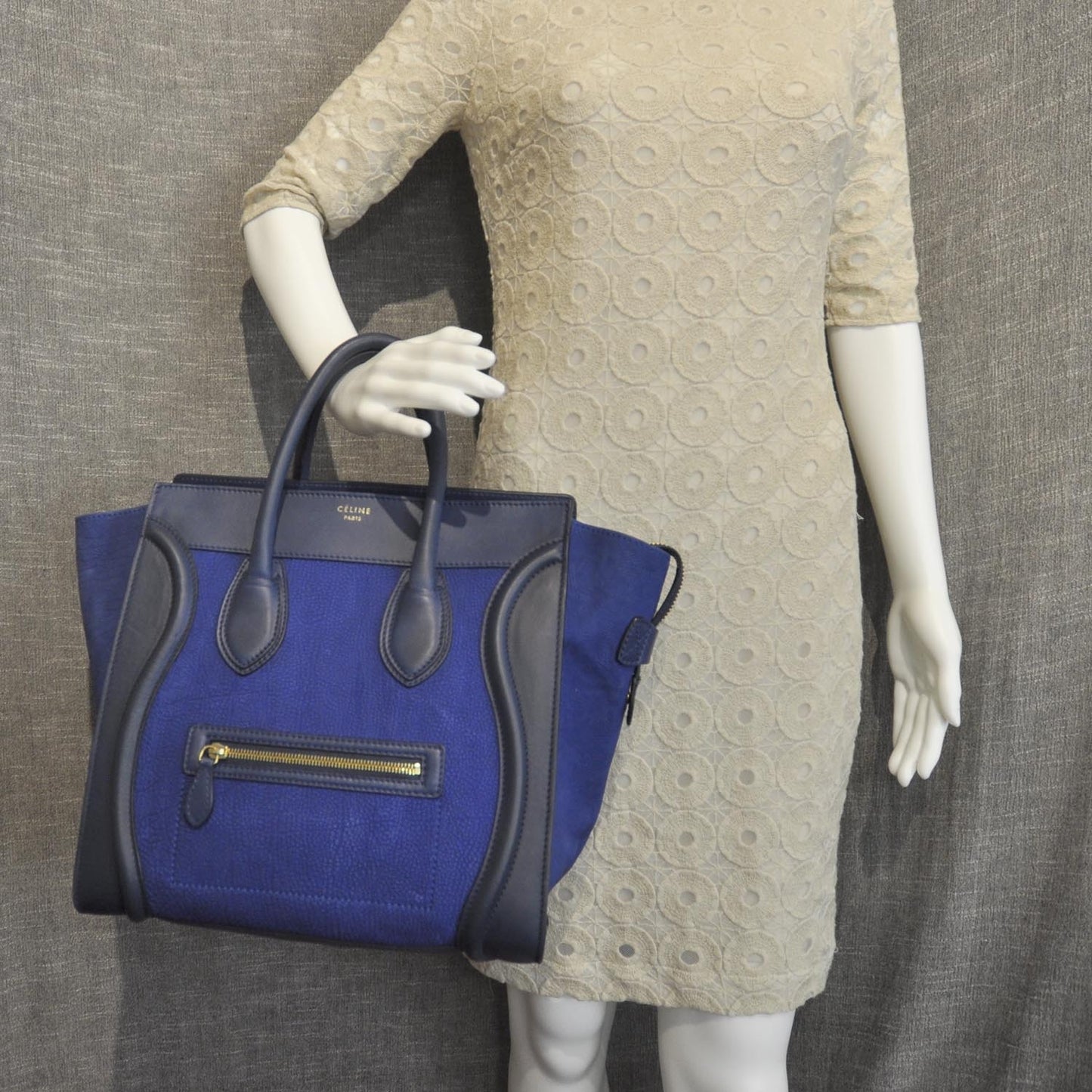 Smooth Calfskin and Lambskin Mini Luggage Royal Blue