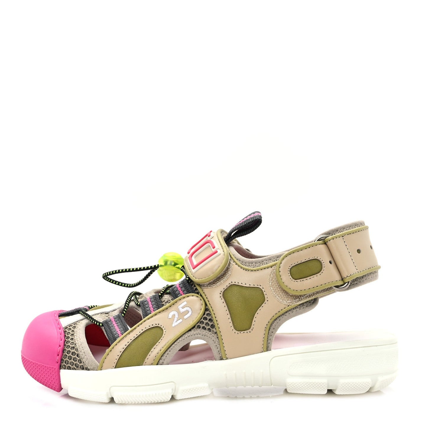 Mesh Fabric Tinsel Sport Sandals 36 Loess Sand Box Pink