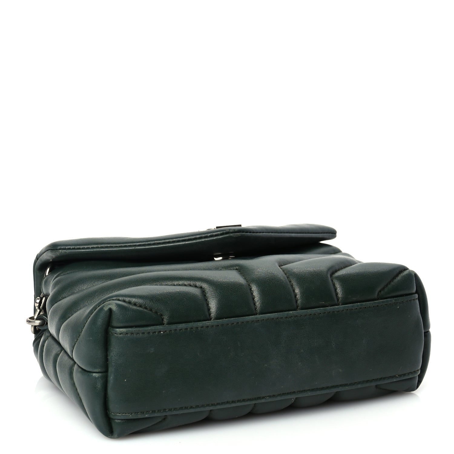 Saint Laurent Calfskin Y Quilted Monogram Toy Loulou Crossbody Bag Deep Green 3 of 8