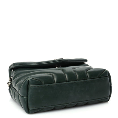 Saint Laurent Calfskin Y Quilted Monogram Toy Loulou Crossbody Bag Deep Green 3 of 8