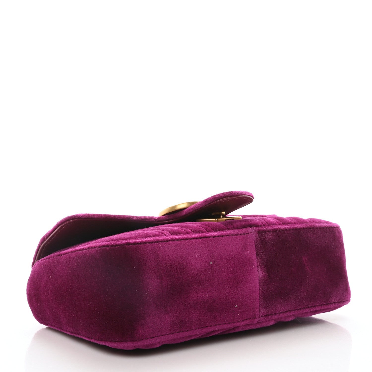 Gucci Velvet Matelasse Small GG Marmont Shoulder Bag Fuchsia Violet Cyclamen 4 of 7