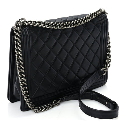 Chanel Lambskin Quilted Large Boy Flap Black 2 of 9