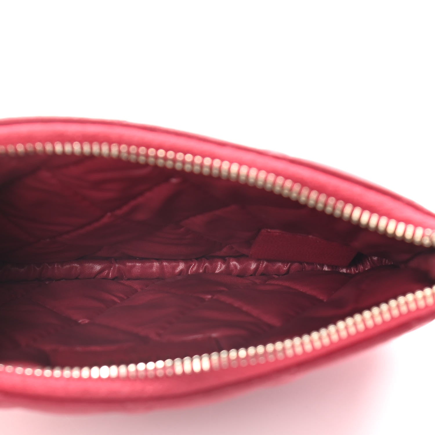 Chanel Lambskin Quilted Small Cosmetic Case Dark Pink 5 of 15