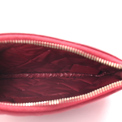 Chanel Lambskin Quilted Small Cosmetic Case Dark Pink 5 of 15