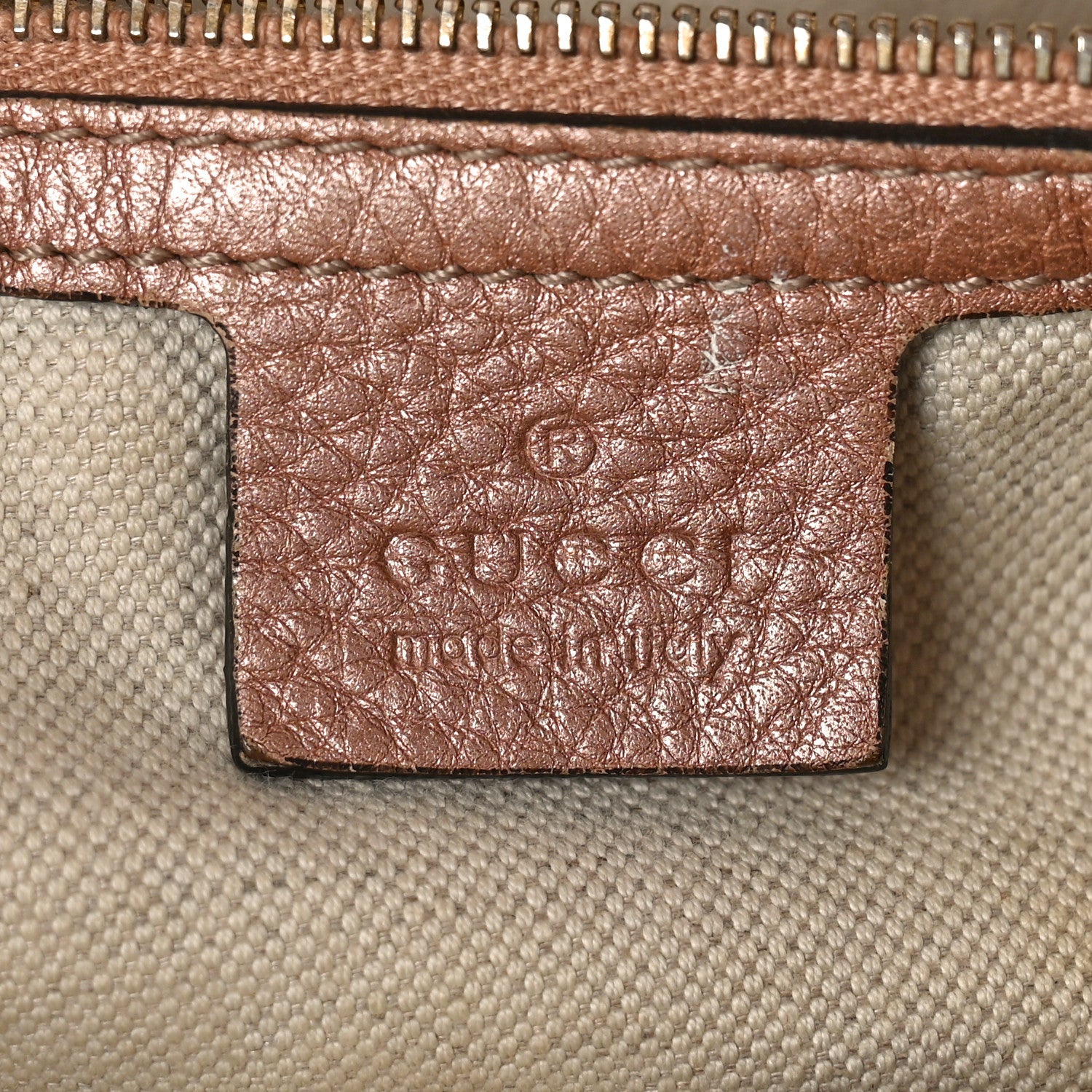 Gucci Monogram Cellarius Calfskin Large Bella Top Handle Bag Beige Rose Gold 8 of 16