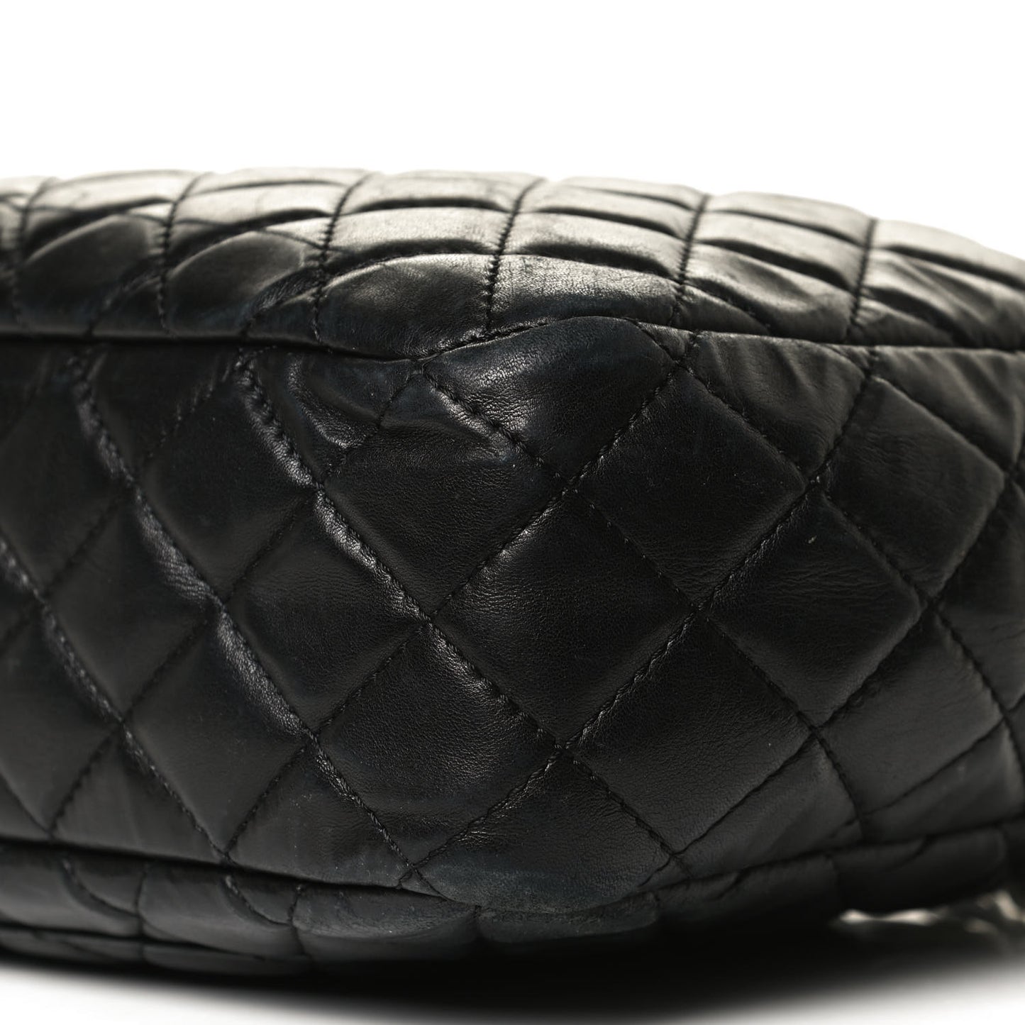 Lambskin Quilted Medium Camera Case Black