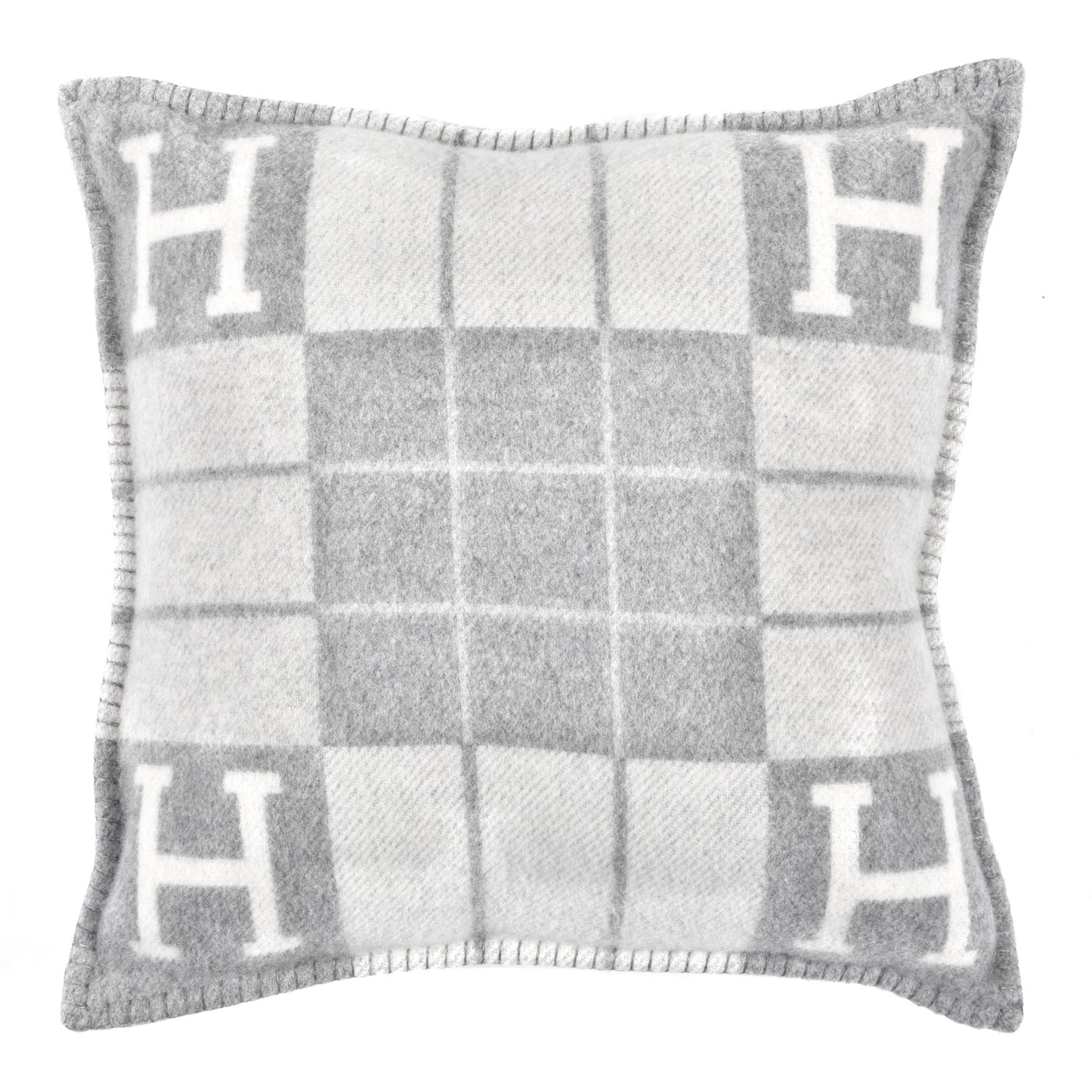 Wool Cashmere Avalon III Pillow PM Ecru Gris Clair
