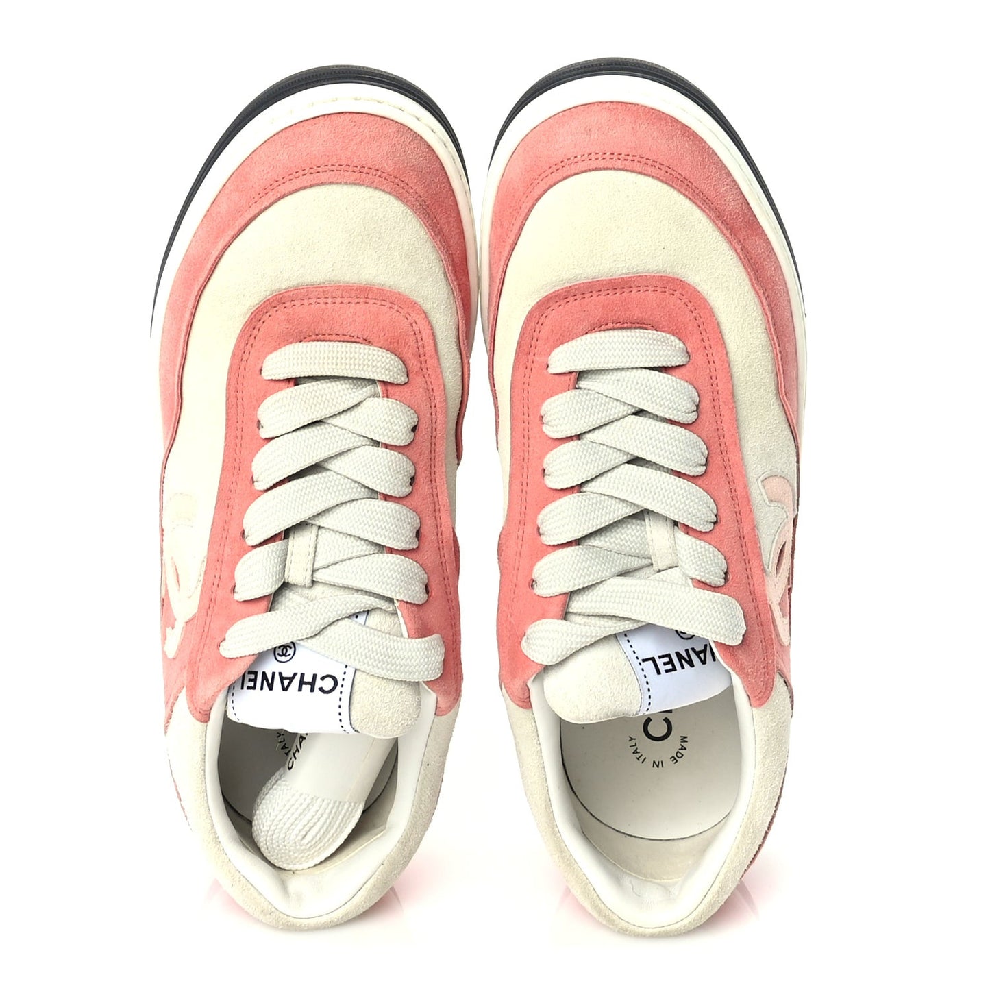 Suede Kidskin Womens CC Sneakers 39.5  White Pink