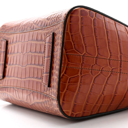 Givenchy Calfskin Crocodile Embossed Small Antigona Cognac 10 of 13