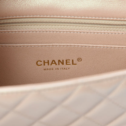 Chanel Iridescent Calfskin Quilted Mini Rectangular Flap Beige 8 of 10