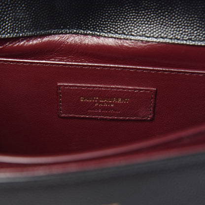 Saint Laurent Grain de Poudre Medium Classic Monogram Cassandra Top Handle Black Rouge Legion 6 of 14