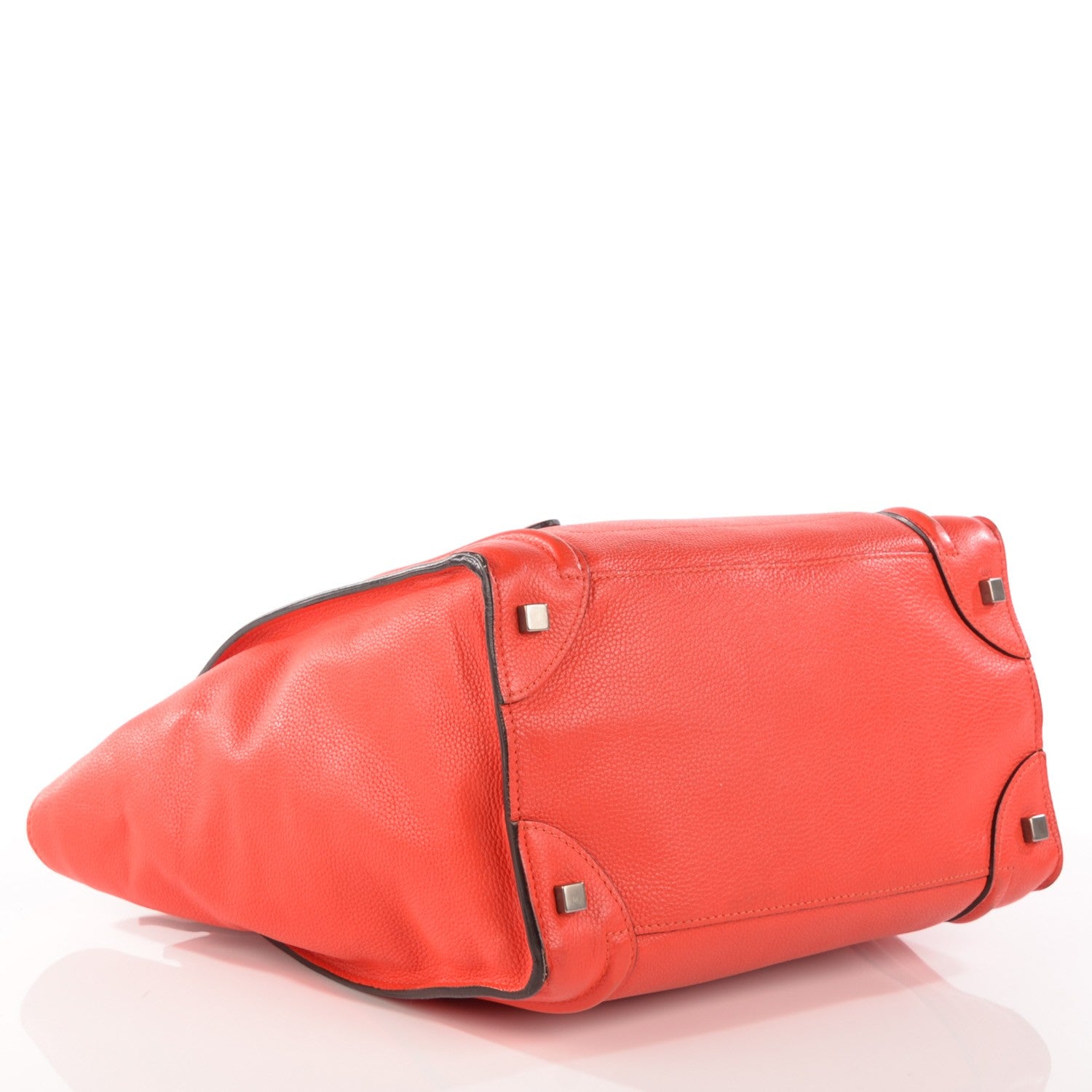 Celine Drummed Calfskin Mini Luggage Vermillion 4 of 14