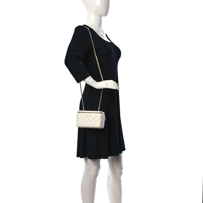 Chanel Caviar Quilted Small Vanity Case With Chain White 3 of 11