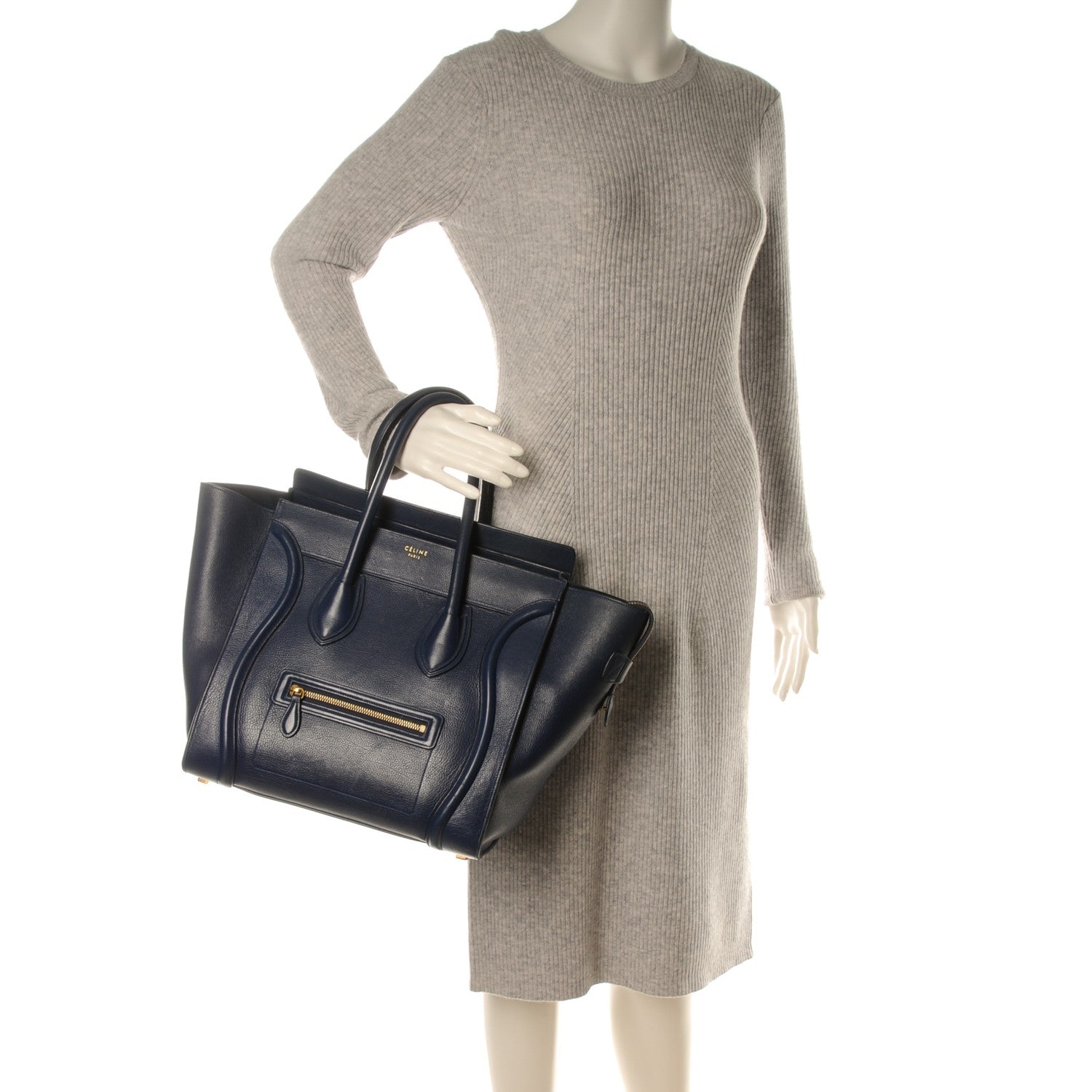 Celine Baby Calfskin Mini Luggage Ink 2 of 10