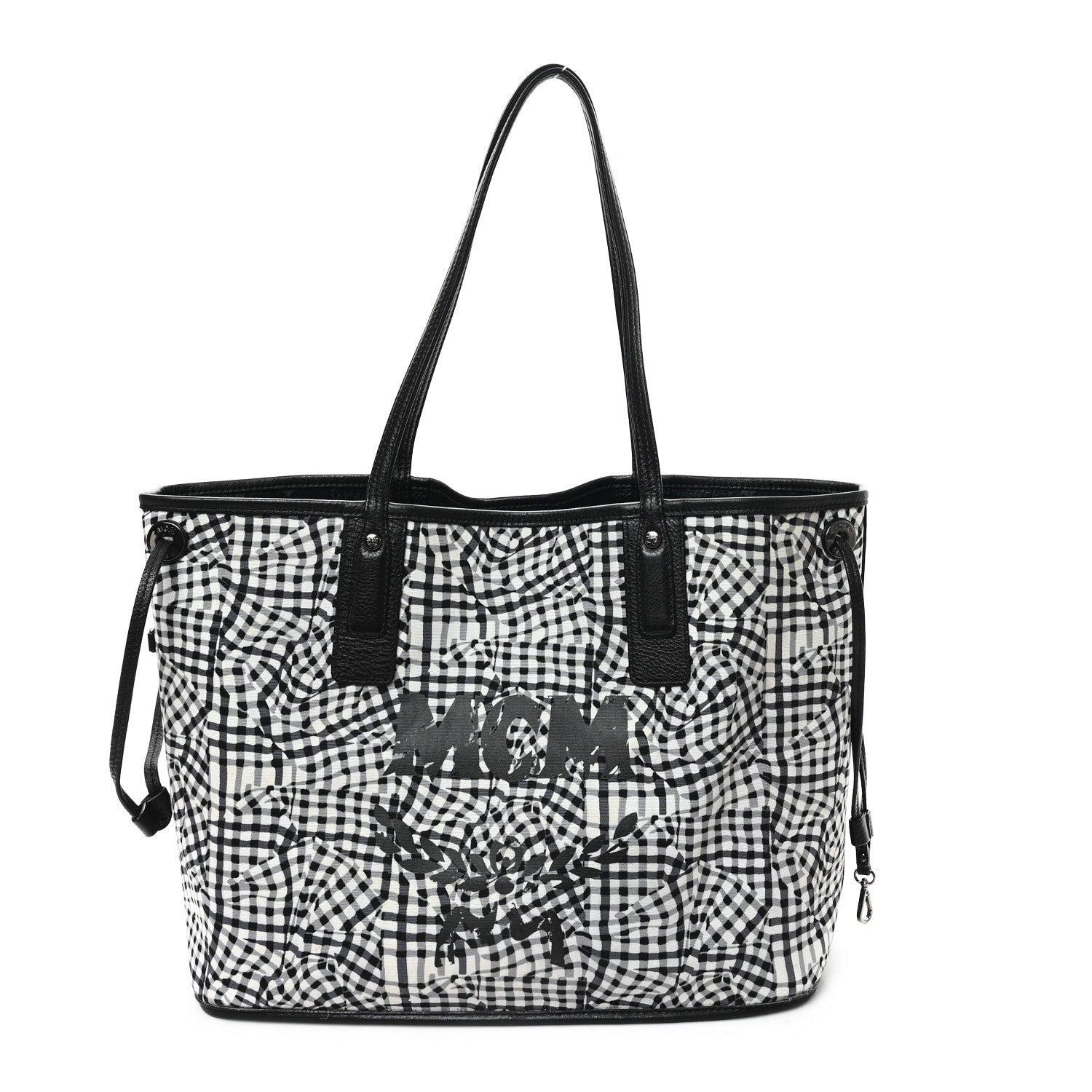MCM Grained Calfskin Visetos Medium Liz Reversible Shopper Tote Black 2 of 7