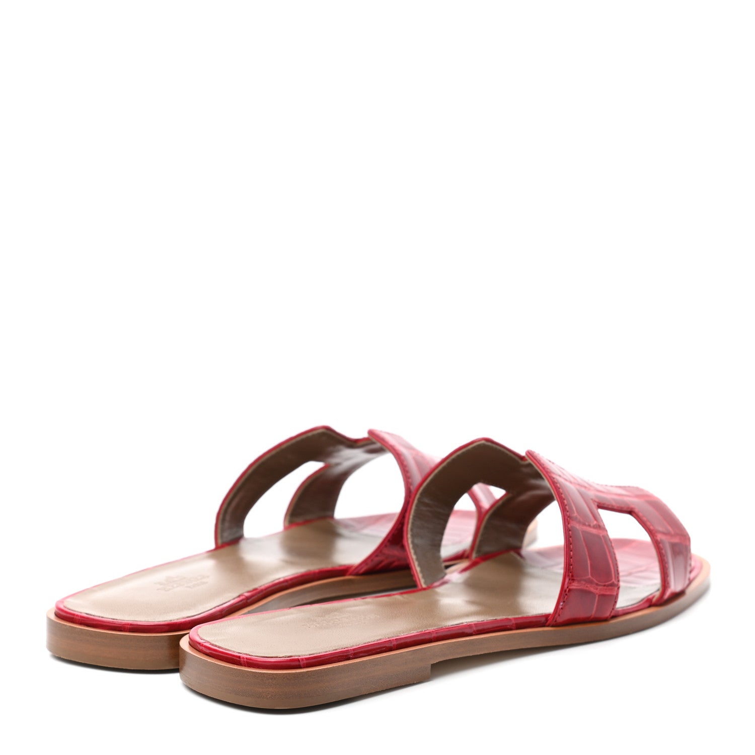 Hermes Shiny Alligator Oran Sandals 38 Braise 4 of 8