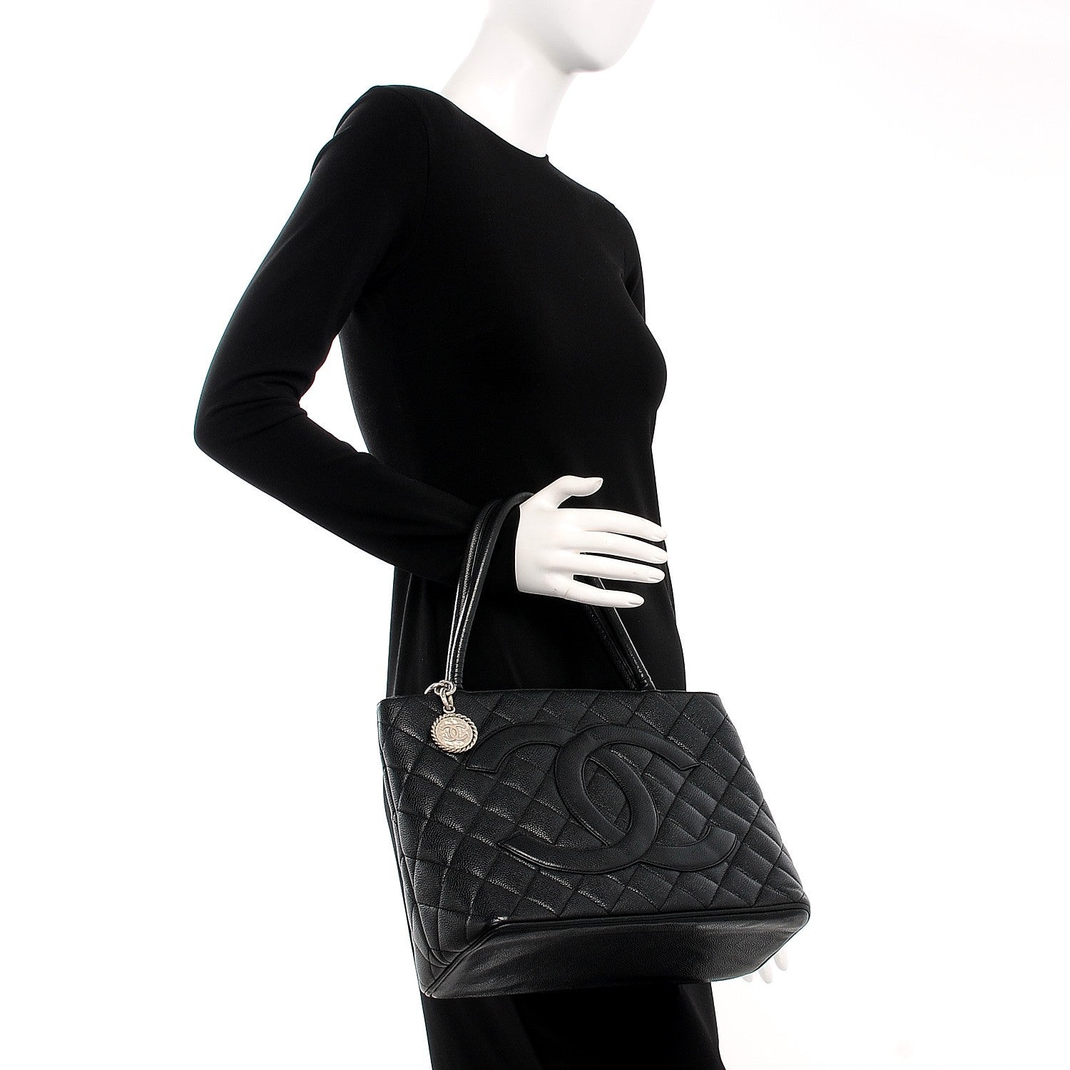 Chanel Caviar Quilted Medallion Tote Black 2 of 8