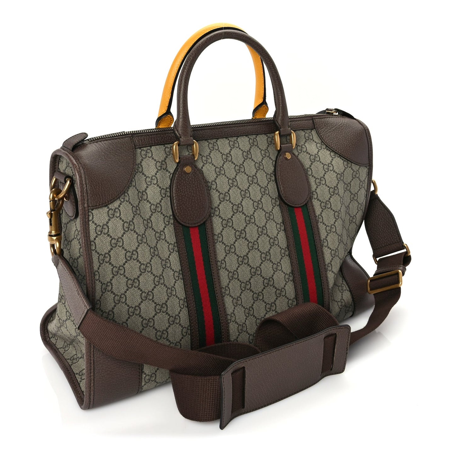 Soft GG Supreme Monogram Web Neo Vintage Duffle Bag Beige New Acero Crop
