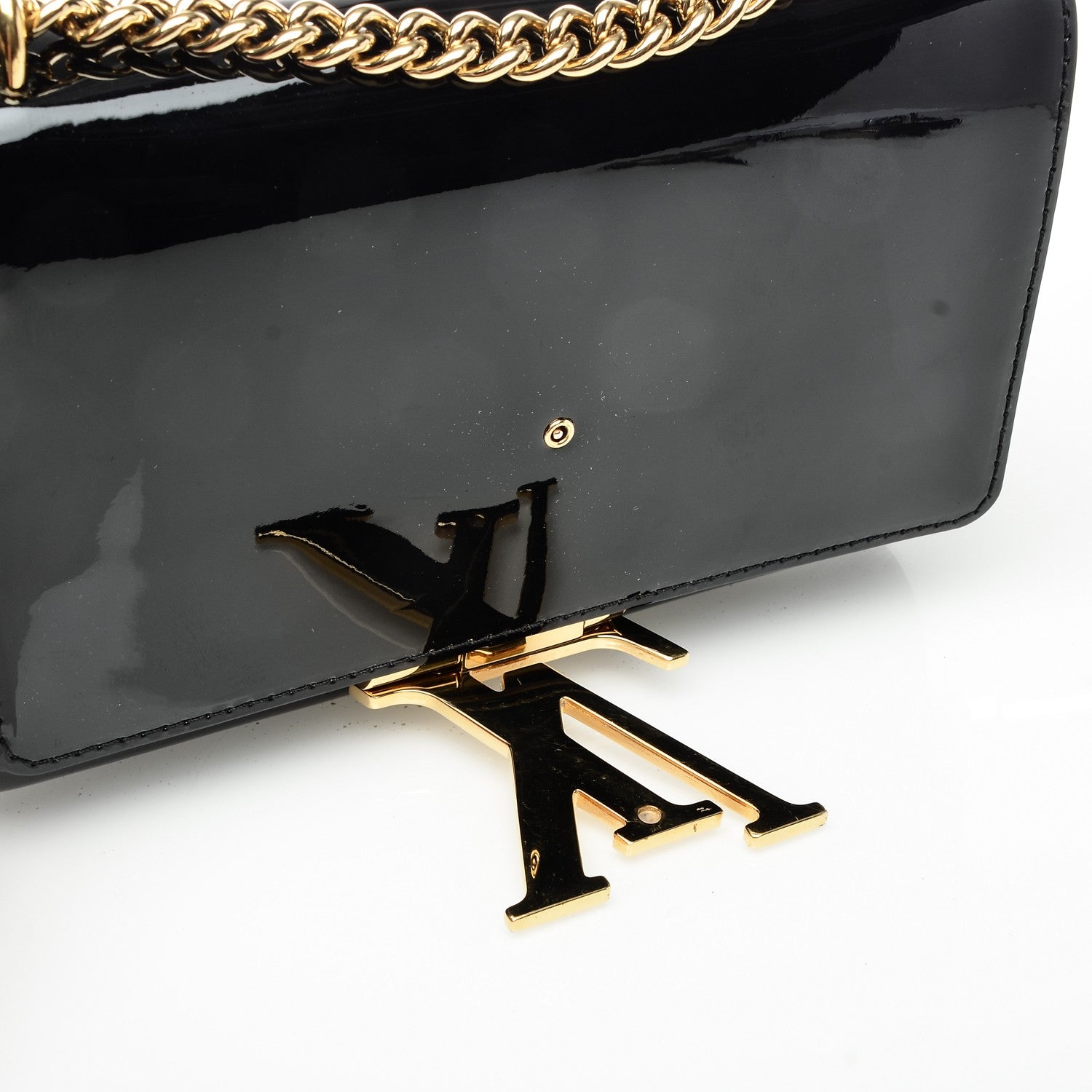 Louis Vuitton Patent Chain Louise MM Black 5 of 7
