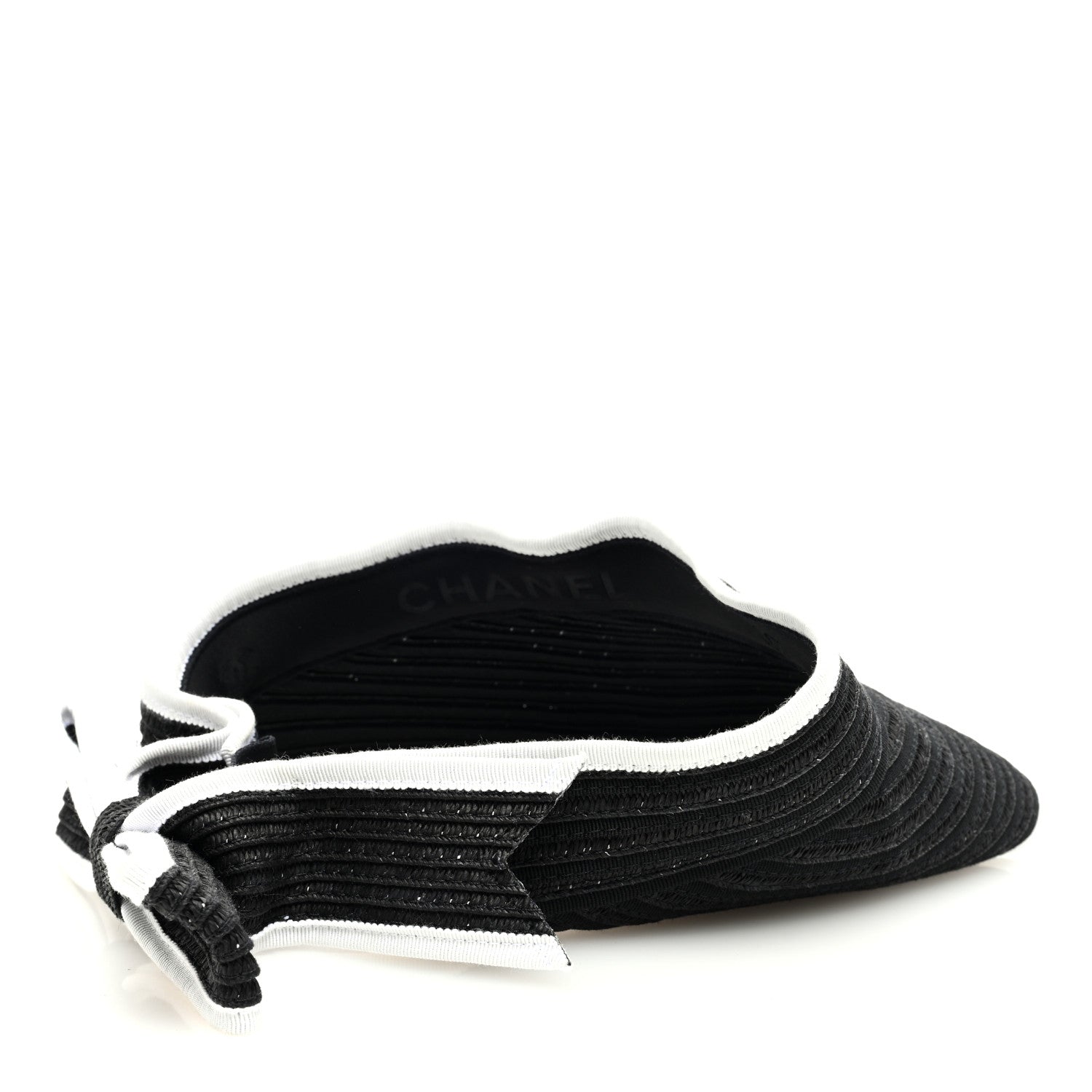 Chanel Abaca Cotton Ribbon Visor S Black 4 of 7